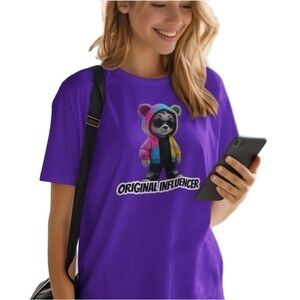 The Blind Medium | Original Influencer Purple Teddy Bear Graphic Print Shirt